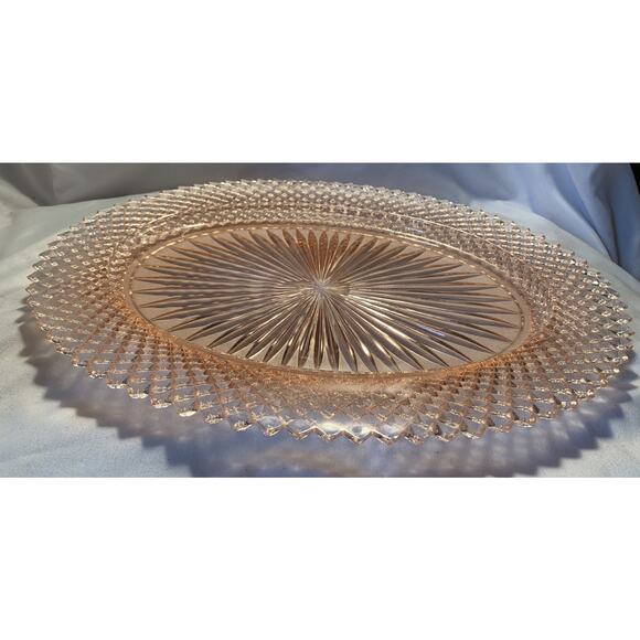 Vintage Miss America Pink Depression Glass 12” Plate Oval - Picture 2 of 4
